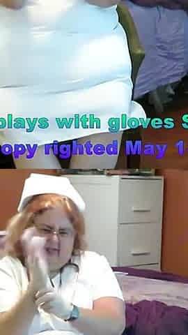 Requested Nurse Play with Self with Medical Gloves on Strip Tease!