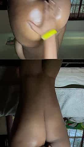 Oiled Up Black Butt in Your Face