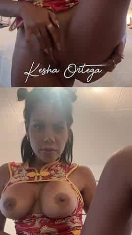 Busty Goddess Kesha Ortega Pulls up Her Dress to Please Her Pussy!