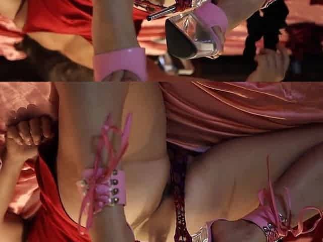 1662 - White Amateur Slut, Pink Satin Thong, Satin Red Dress, Heels, Doggystyle, Rimming, Dirty Talk, Cumshot