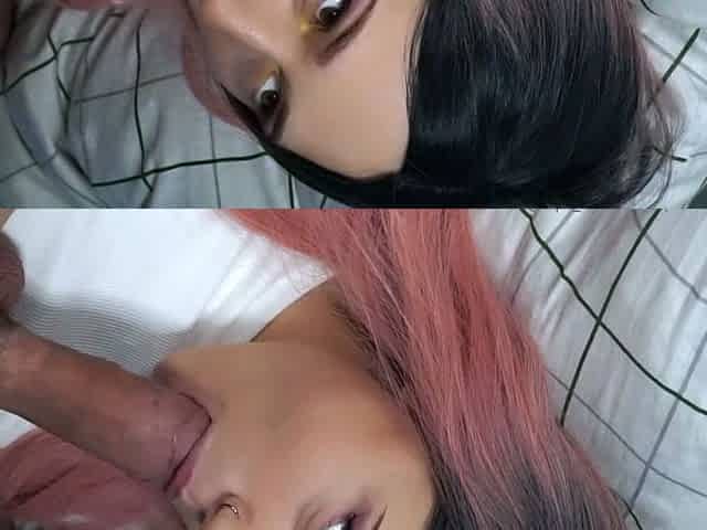 Pov deepthroat blowjob and handjob