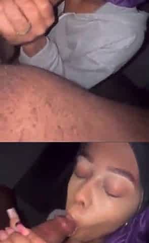 Superlatively good ebony black oral-job