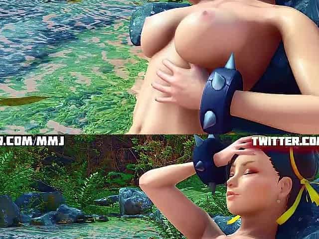 Lakeside Relaxation - Ibuki and Chun Li - Futanari x Female [MMJ]
