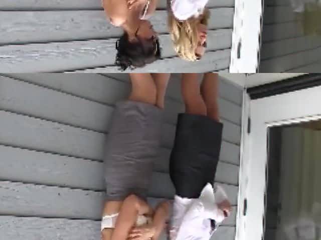 ENF Secretaries made to strip on front porch
