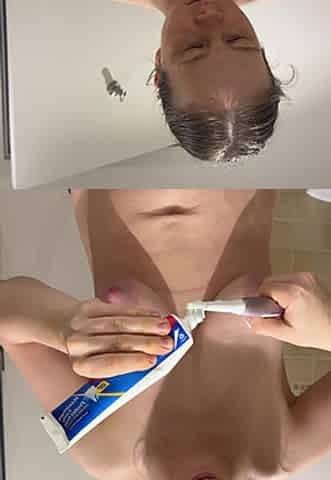 Teen with Braces Brushes Her Teeth