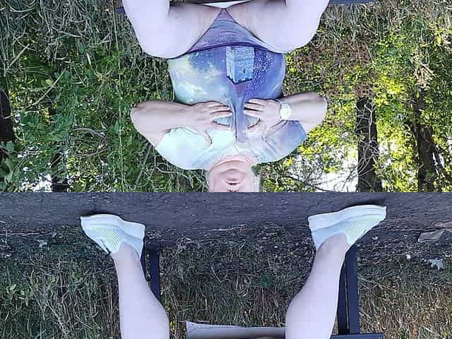 A Friend in the Park Undresses and Masturbates on a Bench