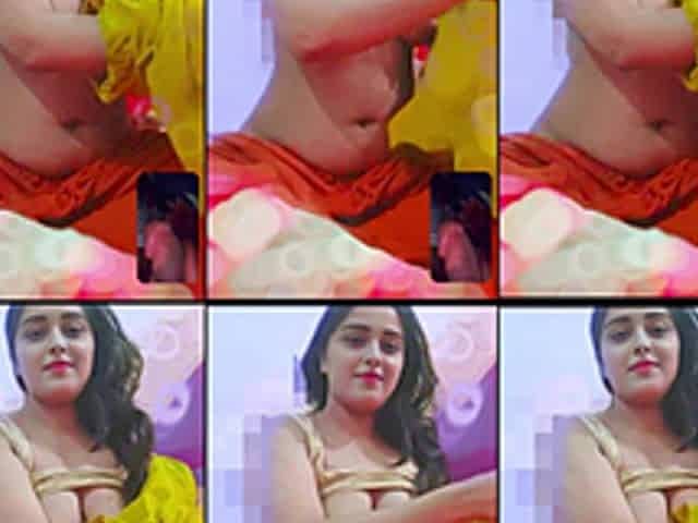 Desi Indian girl fingering and showing her boobs on video call