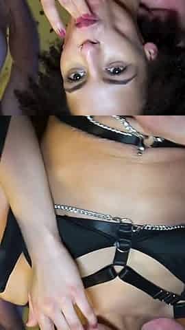 Lia-amalia in Cock Paradise - Creampie Gangbang with Skinny Ebony Girl
