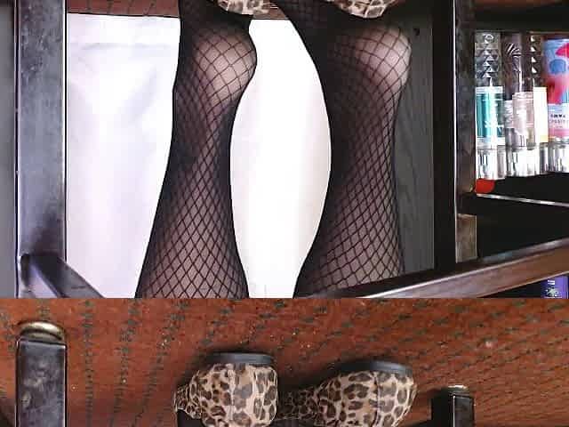 Nylon Ebony Hose Fishnet and Ballet Flats