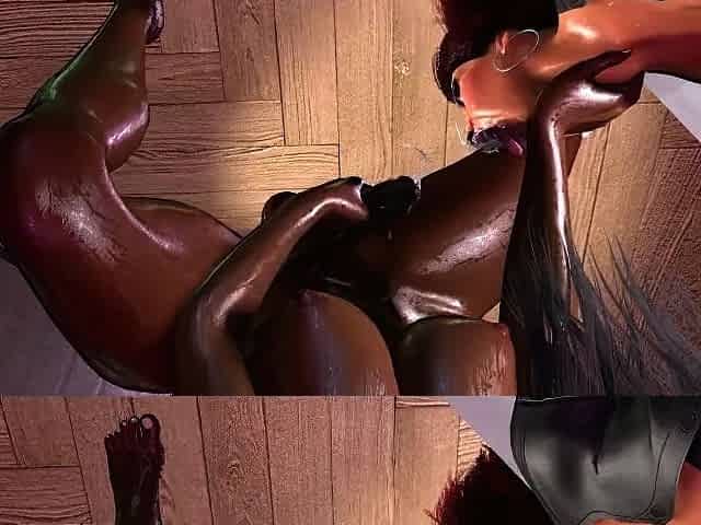 Hot 3D redhead licking a pussy while getting fucked