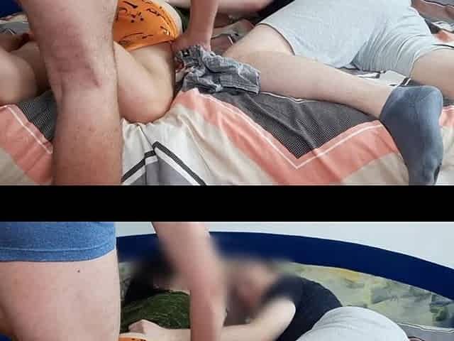 Cuckold spouse on his wife and ally