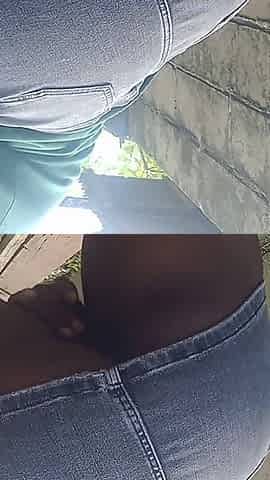Teasing Outdoors in Short Skirt Rubbing My Pussy