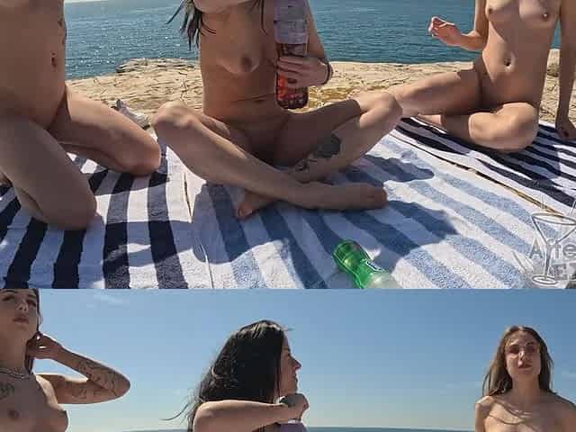 Dora And Gabriela Lati Getting Miss Pussycats Helping Hand Mutual Masturbation On Vacation In Ocean