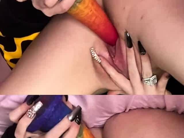 Huge Dragon Dildo Closeup Ahegao Orgasm