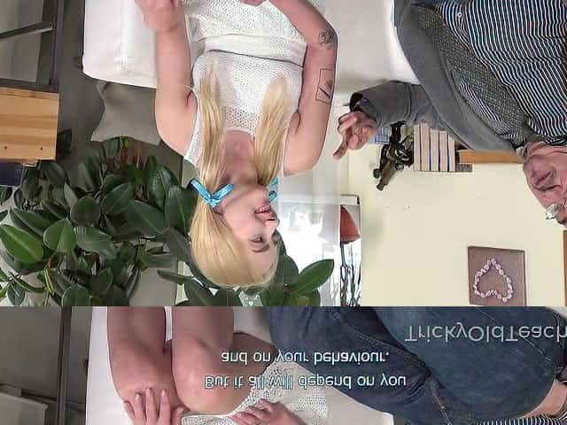 Pigtailed cowgirl Effy Sweet gives head and gets pink slit banged