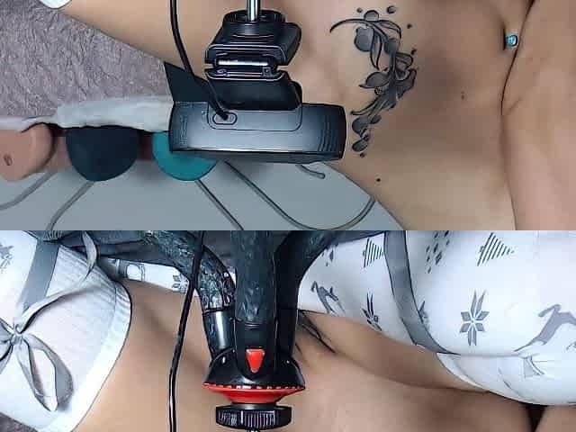 Masturbating in a bra panties and black stockings