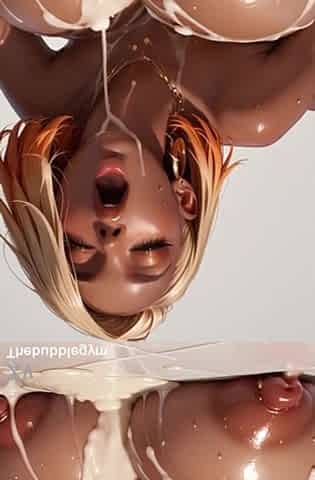 lewd ebony eighteen AI teen ladies present their admirable cummed mega melons