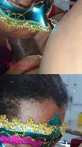My ebony cutie sucking and drinking jock milk