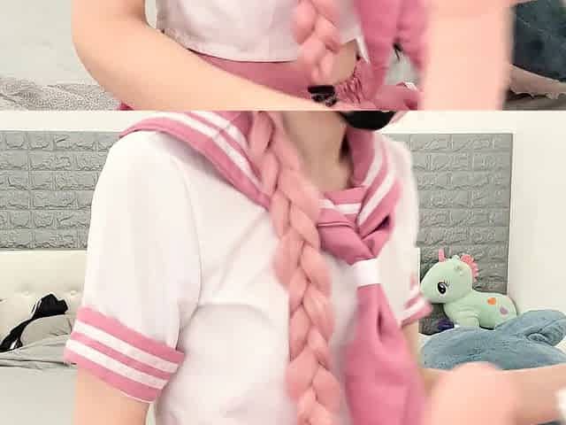 your femboy came home tired after work and had joy with his bussy