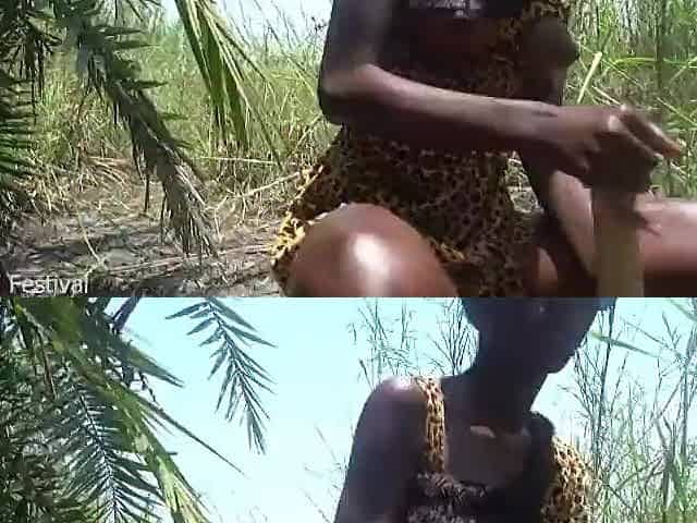 Indigeneous babes treated this chap as a sex object in water the centre of the jungle