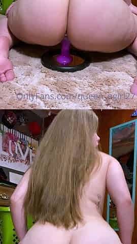 Tight sweet clit and ass solo toy fun