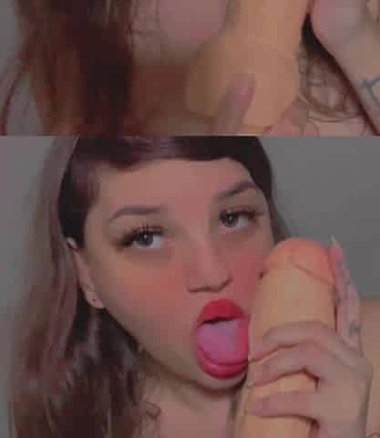 Slutty Brunette Uses 30cm Dildo in Her Ass, Could She Handle It?