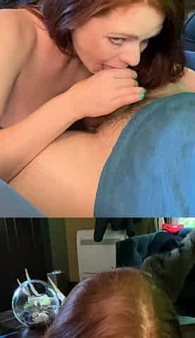 Bitch gives wam blowjob and handjob in pov scene