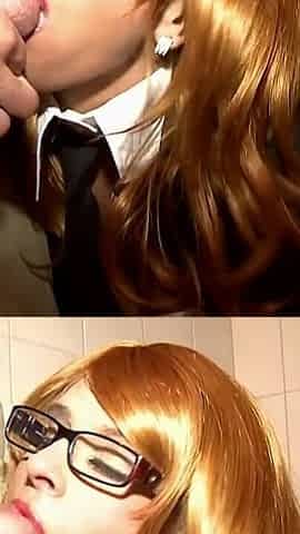 Blonde Bathroom Slut Sucks Cock and Gets Pounded Hard