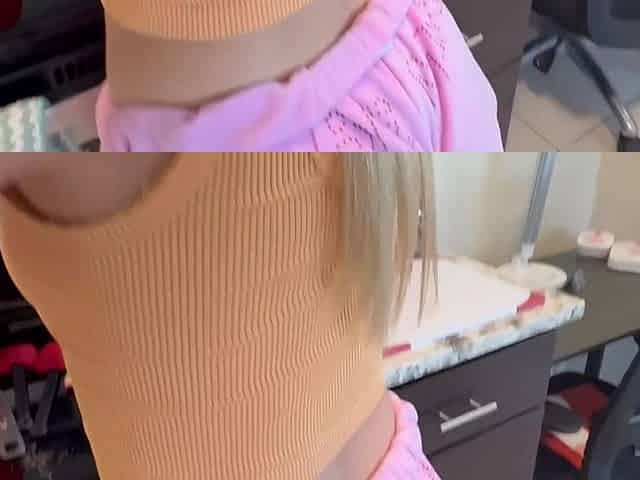 Hot petite blonde girl made me a dinner and asked me to fuck her tight pussy in exchange