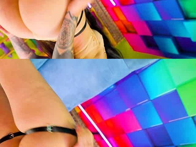 Morea Black stretches out her ass with a big dildo