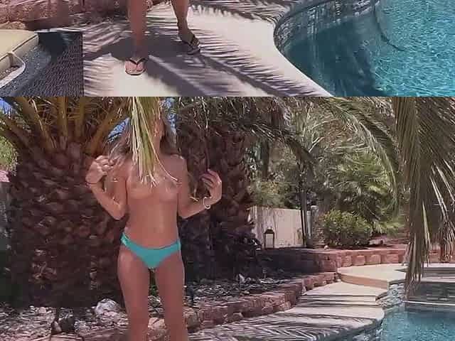 Topless at the pool