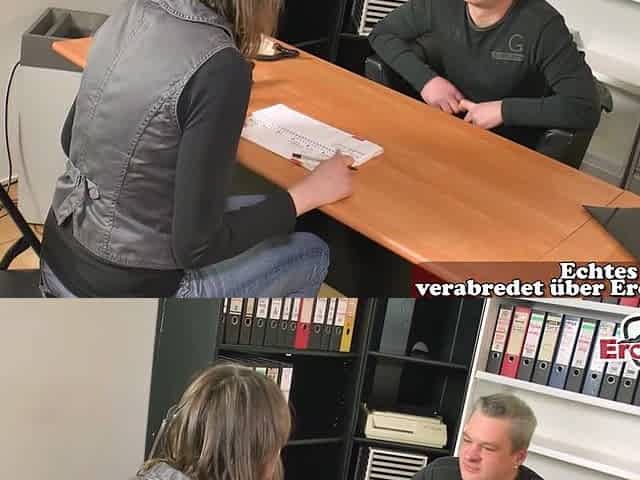 German Woman next door screwed in the office