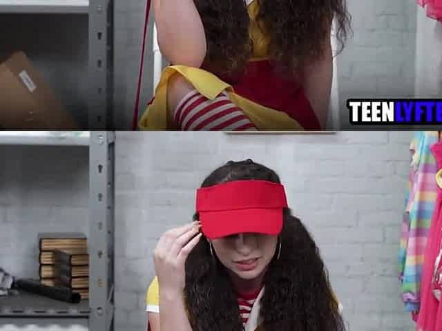 Teen thief drilled by 4 schlongs