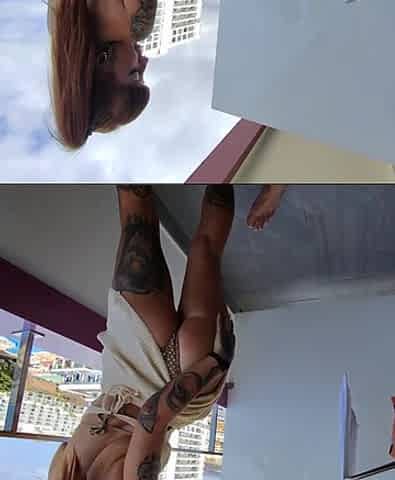 Sneaky Balcony Blowjob