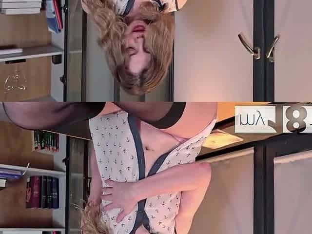 MY18TEENS - Hawt hawt beauty in nylons squirts during the time that fingering herself.