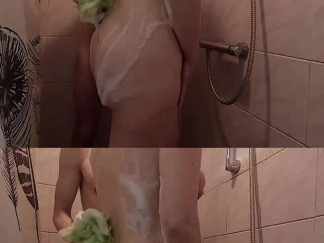 That guy was solely supposed to wash my back... Steamy shower sex and unfathomable creampie"