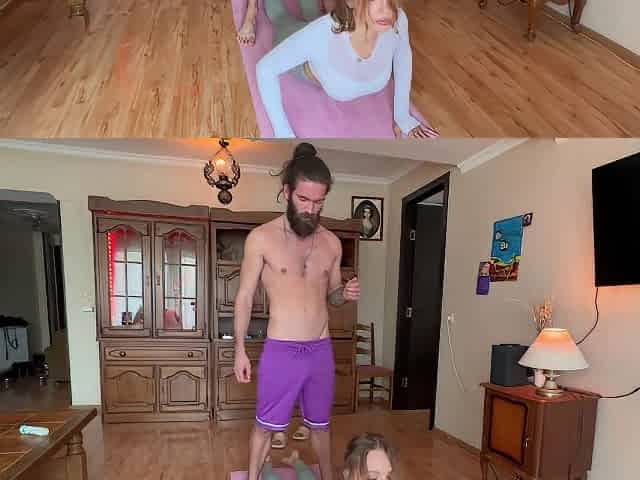 Hot Busty Stepmother Need Help With Stretching