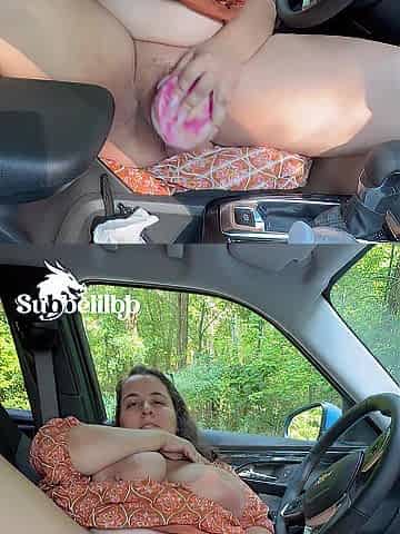 Squirting with my toy in the car