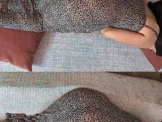 I went to clean the daybed and my stepson got turned on by my large booty