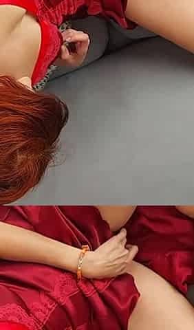 Very Long Fingering, Redhead Beauty Fingers Her Hairy Pussy