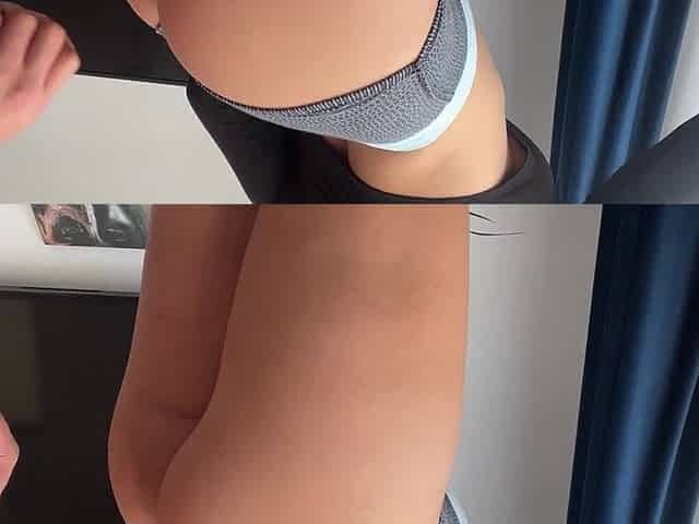 spunk fountain on hot butt,with sexy fitness beauty
