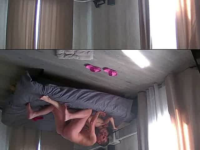 Skinny brunette complete hard cheating fuck session in bed - they do everything with cumshot ending