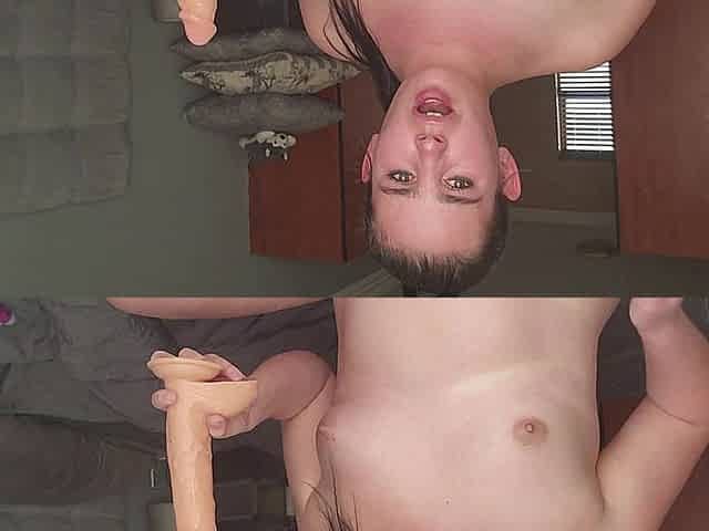 Fat Slut Degrading Herself While Fucking All 3 Her Holes