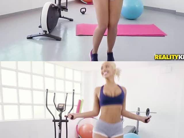 Thicc booty blonde Briana Banderas loves big dicks after working out
