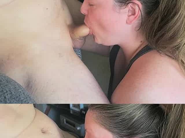 Amateur wife celebrating Father's Day with a quickie blowjob
