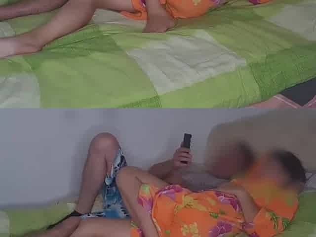 wife let cuckold see and join. DP with anal
