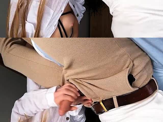 Handjob and Masturbation with Neighbor Before Boyfriend Arri