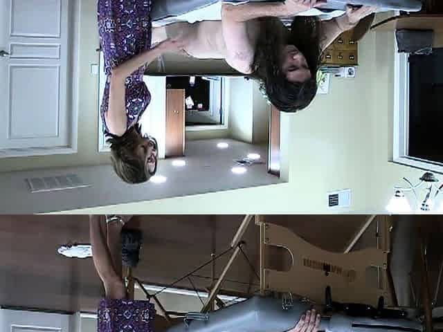 Cfnm brunette gives handjob