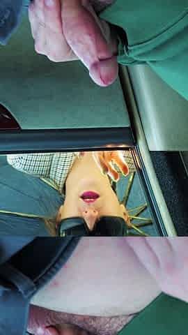 You Were Caught Jerking off in a Car, and a Nymphomaniac Stranger Sucked Your Hard Cock!