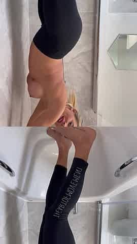 Pissy Yoga Panties Watersports in the Shower Orgasm
